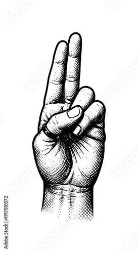 A single hand forming an occult gesture, fingers arranged in a precise symbolic