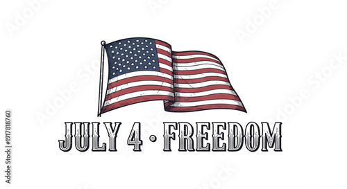 American flag icon on July 4th Independence Day, symbolizing freedom and patriotism.