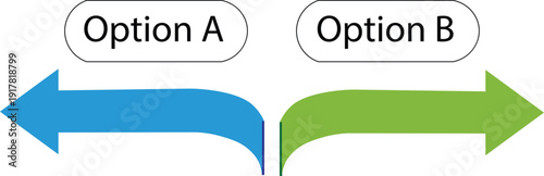 Blue and Green Directional Choice Arrows for Business Option and Decision Concept, corporate presentations, marketing materials, info graphics, and professional web design.