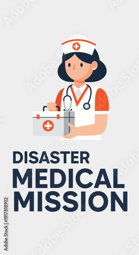 Dedicated Nurse Embodies Medical Aid And Disaster Relief Efforts With First Aid Kit Ready