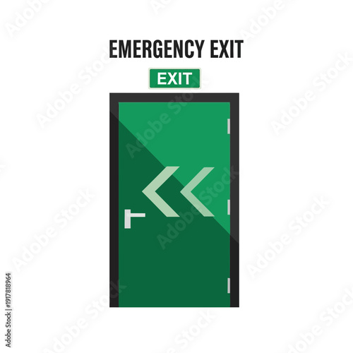 Depicting an Emergency Exit Sign: A Visual Representation of Safety Protocol and Direction