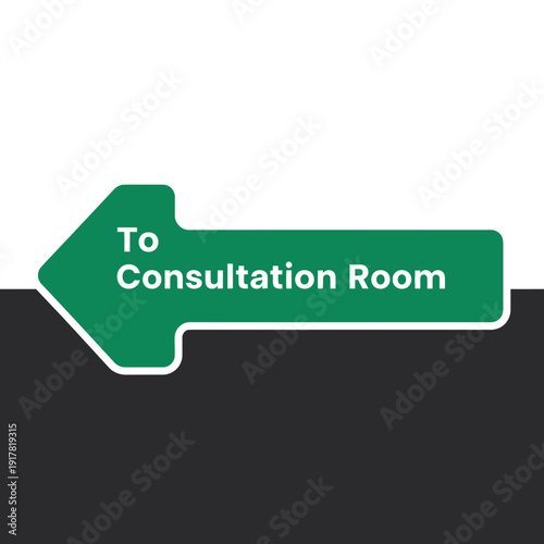 Directional Arrow Sign Indicating Consultation Room Access Point for Easy Navigation