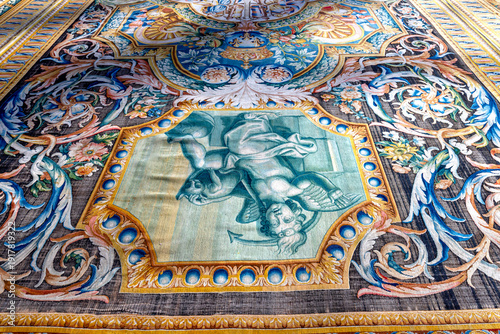 Woven carpet for french king Louis XIV, Paris, France