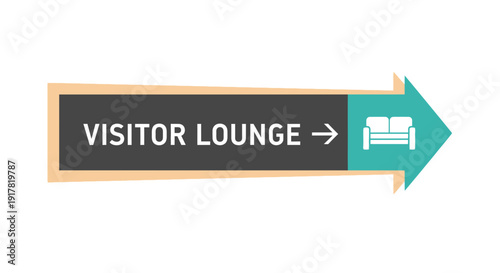 Directional Sign for Visitor Lounge with a Modern Design and Clear Instructions