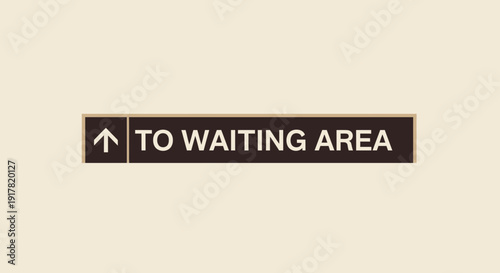 Directional Signage Pointing The Way To The Waiting Area, With Minimalist Design