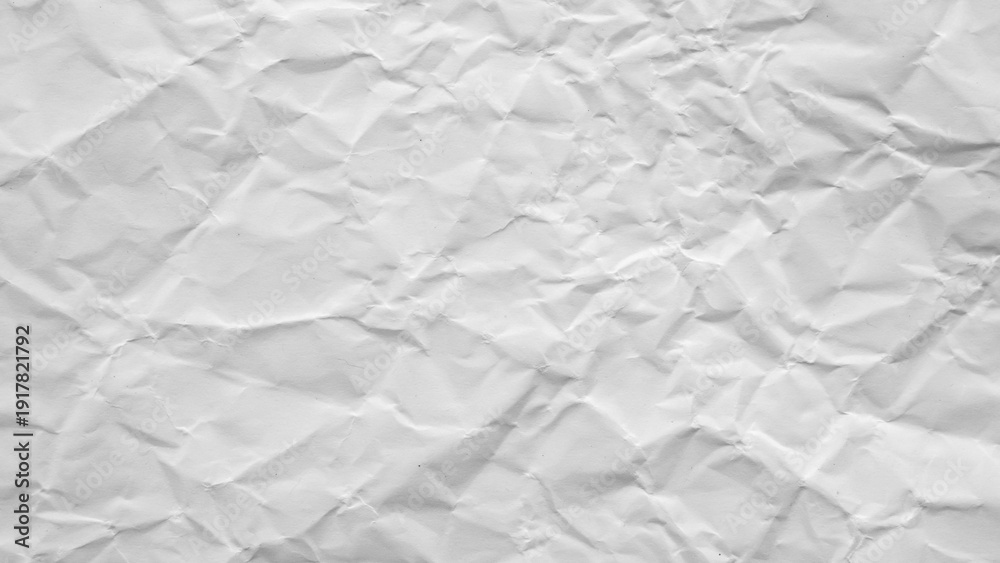 Fototapeta premium Blank white wrinkled crumpled paper sheet texture background