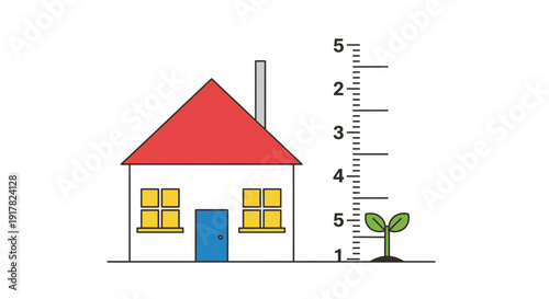 House and Plant Measurement Illustration.