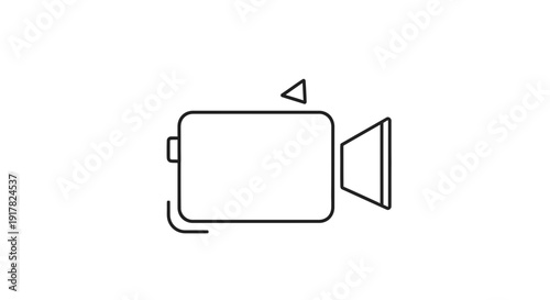 Simple Line Drawing of a Video Camera.