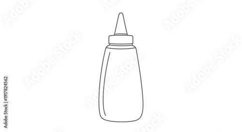 Simple Line Drawing of Baby Feeding Bottle.