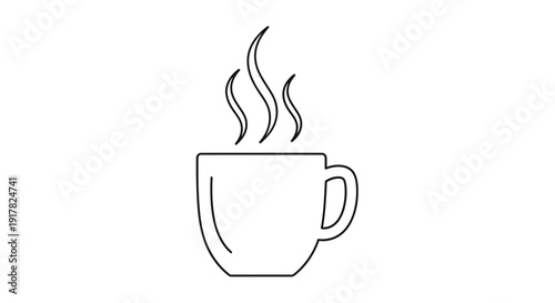 Steaming Hot Coffee Cup Illustration.