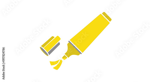 Yellow Paint Tube with Open Cap.