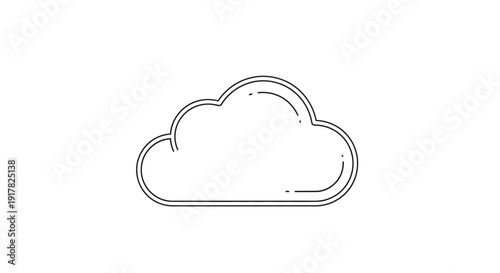 Simple Line Drawing of a Cloud Shape.