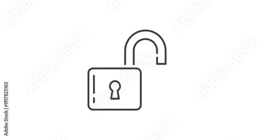 Unlocked Padlock with Keyhole Icon 1.
