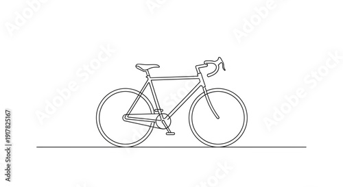 Simple Line Drawing of Bicycle.