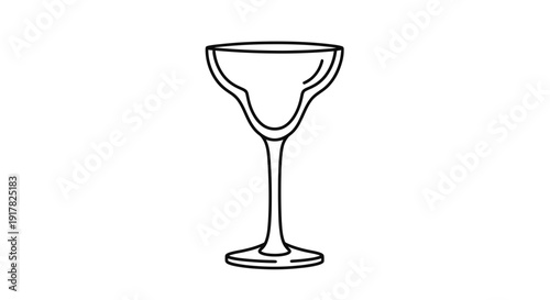 Simple Line Drawing of Cocktail Glass.