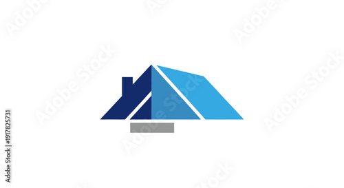 Blue House Logo Design Element.