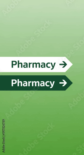 Directional Signs Indicating Pharmacy, Guiding Individuals Toward Healthcare Services Clearly