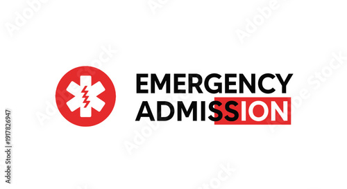 Emergency Admission Logo Medical Services Hospital Care Fast Treatment Healthcare Help