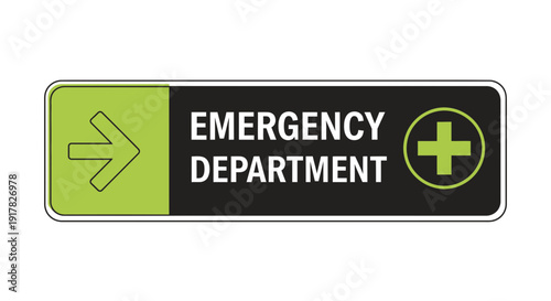 Emergency Department Directional Signage Guiding Individuals To Medical Assistance
