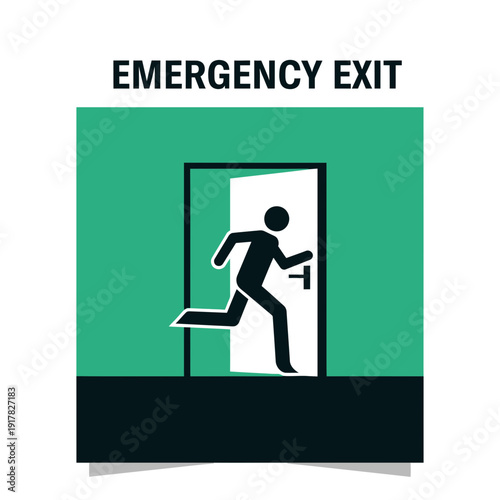 Emergency Evacuation Sign Illustrating Rapid Exit Guidance and Safety Protocol