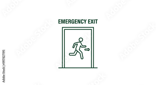 Emergency Exit Icon: A Minimalist Visual Representation For Safety and Evacuation Protocols