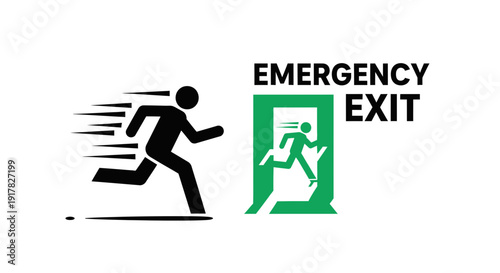 Emergency Exit Icon: A Visual Depiction of Swift Egress and Safety Procedures