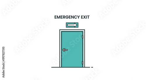 Emergency Exit Sign Illustrates Clear Direction For Safety And Swift Egress