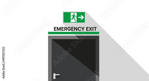Emergency Exit Sign Illustrates a Vital Safety Measure for Immediate Escape Route
