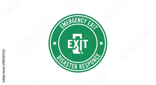 Emergency Exit Sign Illustrates Safety Protocols for Disaster Response and Escape Route