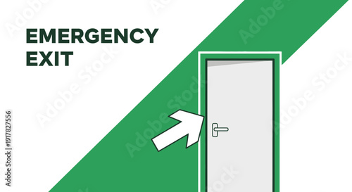 Emergency Exit Sign Illustrating Directional Guidance Towards Safety and Assurance