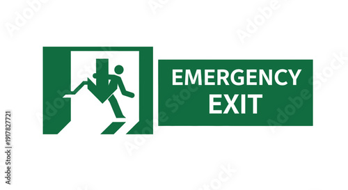Emergency Exit Sign Illustrating Escape Route During Crisis Situations for Safety Measures