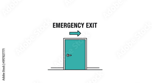 Emergency Exit Sign Illustrating Escape Route With Arrow Symbol, Safety Concept Explained