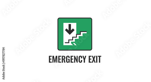 Emergency Exit Sign Illustrating Escape Route, Safety Symbol, and Directional Guidance
