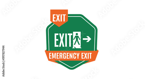 Emergency Exit Sign Illustrating Safety And Direction For Urgent Situations