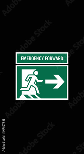 Emergency Exit Sign Illustrating Safety Protocol Guiding Direction to Freedom and Security