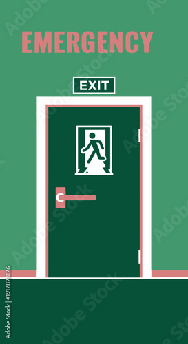 Emergency Exit Sign Illustrating Swift Departure in Urgent Situations for Safety Protocols