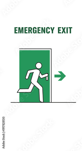 Emergency Exit Sign Illustrating Swift Egress During Critical Situations in Buildings and Structures