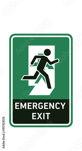 Emergency Exit Sign Illustrating Swift Egress During Critical Situations and Urgency