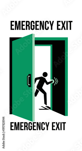 Emergency Exit Sign Illustrating Swift Egress During Critical Situations in Buildings