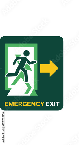 Emergency Exit Sign Illustrating Swift Egress Pathway Indicating Safety and Escape Directions