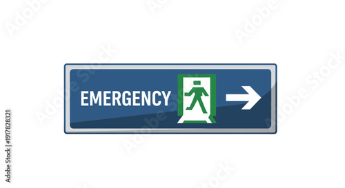 Emergency Exit Sign Indicating Directional Guidance For Evacuation and Safety Protocols