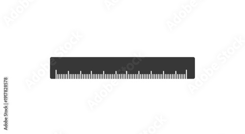 Black Ruler with White Measurement Markings.
