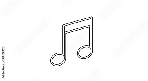 Simple Black Eighth Note Music Symbol.