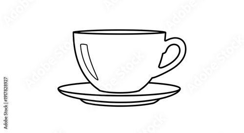 Simple Line Drawing of Coffee Cup 2.
