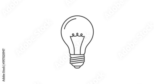 Simple Line Drawing of Light Bulb 1.