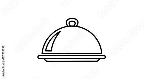 Simple Line Drawing of Serving Dish 2.