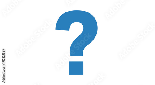Blue Question Mark Symbol on White.