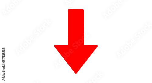 Red Down Arrow Icon Symbol.
