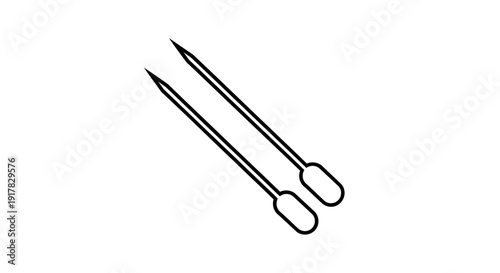 Simple Black and White Tweezers Illustration.