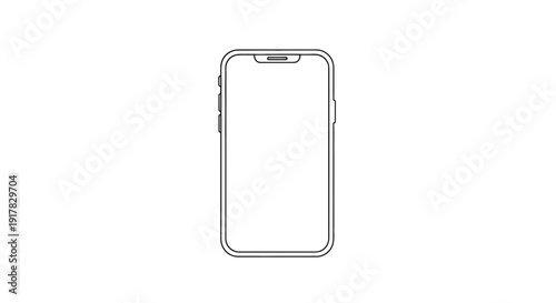 Simple Line Drawing of a Smartphone 1.